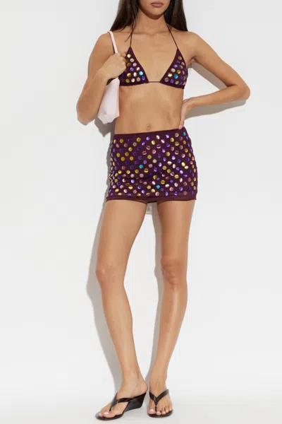 Oseree Lace-up Bikini Set In Multi