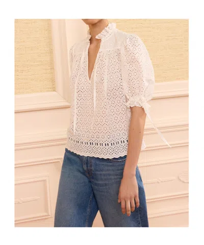 Ulla Johnson Tie-front Top In White