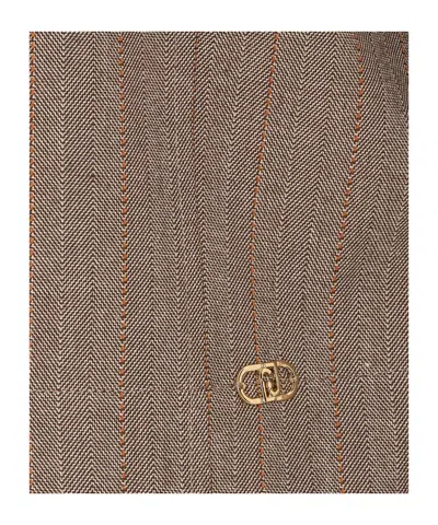 Liu •jo Herringbone-pattern Zip-up Jacket In Burgundy