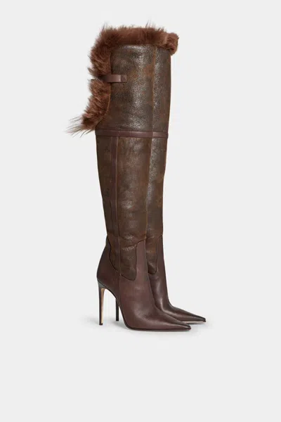 Dsquared2 High Heel Boots In Brown