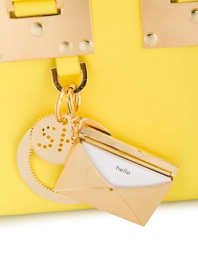 Shop Sophie Hulme Envelope Bag Charm In Metallic