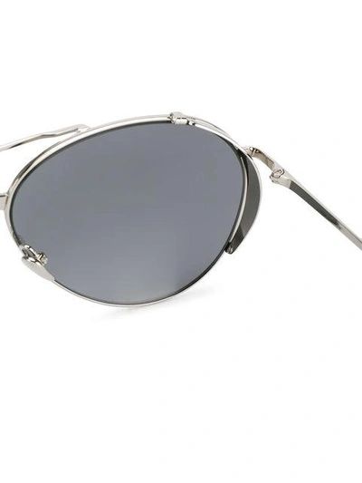 Shop Linda Farrow White Gold 425 C2 Aviator Sunglasses