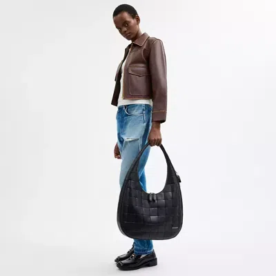 Coach Alter/ego Large Crescent Shoulder Bag In Black