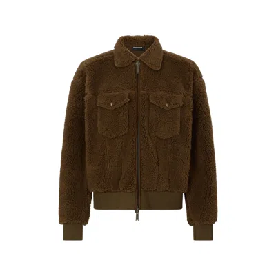 Dsquared2 Teddy Oversized Jean Jacket In Brown