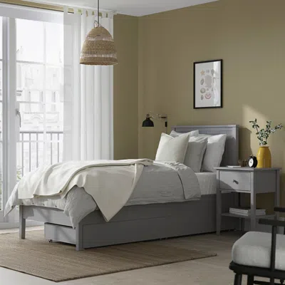 Ikea Gullaberg Bed Frame With 2 Storage Boxes, Gray, Twin In Gray