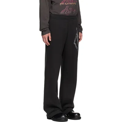 We11 Done We11done Black Chain Embroided Sweatpants In Black