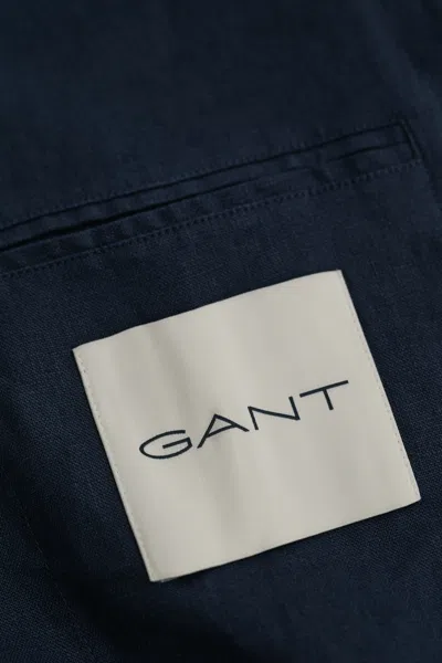 Gant Linen Blazer In Blue