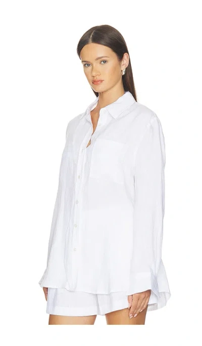 Perfectwhitetee Lorelai Linen Button Down In White