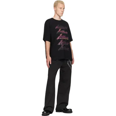 We11 Done Black Gradient Logo T-shirt In Black