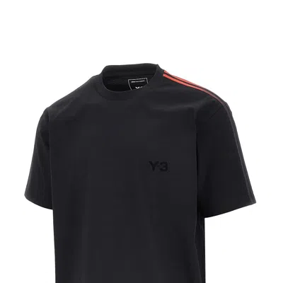 Y-3 Gradient-stripe Logo-print T-shirt In Black