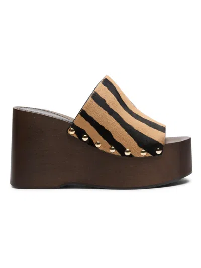 Stuart Weitzman Kate Platform Wedge Sandal In Brown