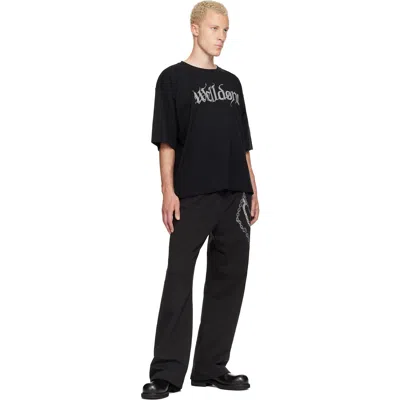 We11 Done Black Devil Arms Up T-shirt In Black