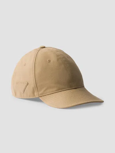 Prada Technical Fabric Baseball Cap In Brown