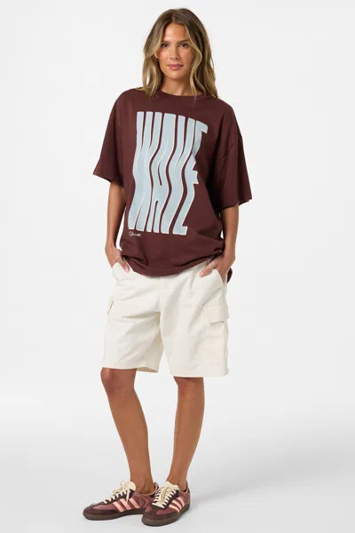 O'neill Wave Oversized Graphic T-shirt In Brown