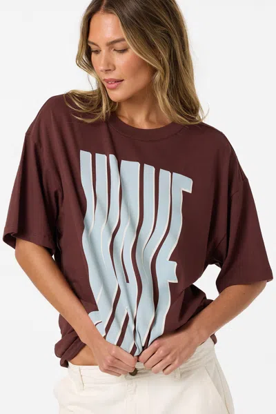 O'neill Wave Oversized Graphic T-shirt In Brown