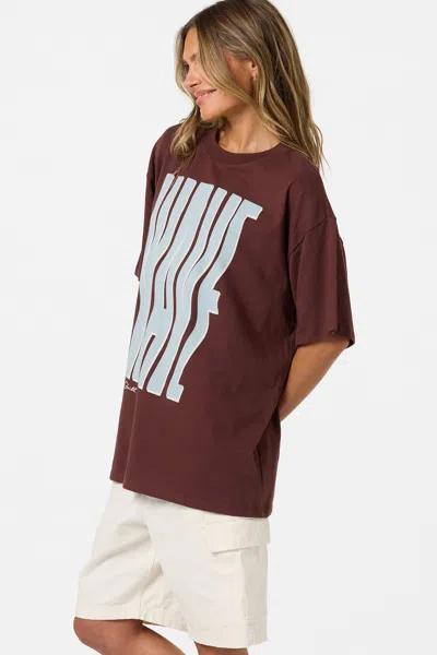 O'neill Wave Oversized Graphic T-shirt In Brown