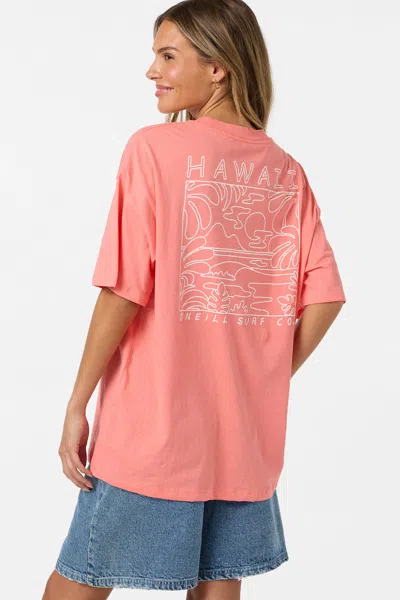 O'neill Women's Linear Scape Oversized T-shirt In Pink