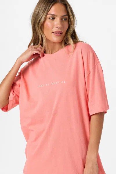 O'neill Women's Linear Scape Oversized T-shirt In Pink