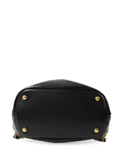 Pre-owned Chanel Cc Diamond-quilted Backpack In Black