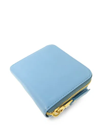 Pre-owned Miu Miu Compact Bifold Wallet In Blue