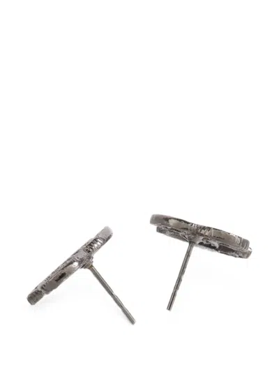 Pre-owned Chanel Interlocking-cc Earrings In Silver