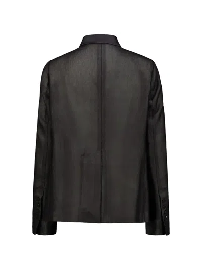 Sapio Button Collared Jacket In Black