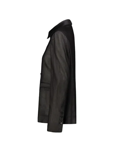 Sapio Button Collared Jacket In Black