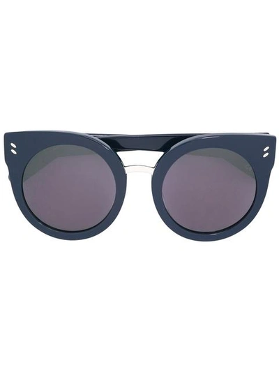 Shop Stella Mccartney Eyewear 超大款圆框太阳眼镜 - 蓝色