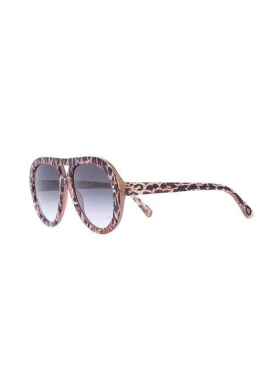 Shop Stella Mccartney Eyewear Rounded Aviator Sunglasses - Brown