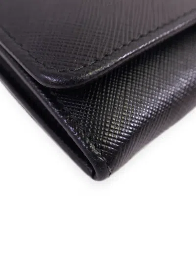 Pre-owned Prada Leather Wallet In Black