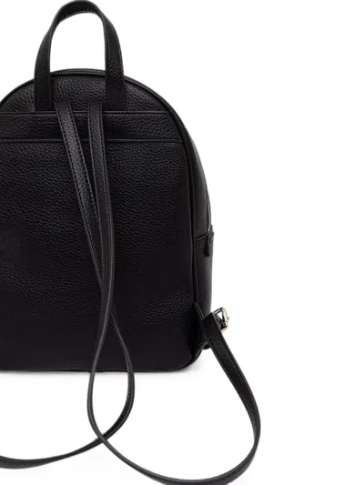 Ermanno Firenze Logo-plaque Pebbled-effect Backpack In Black
