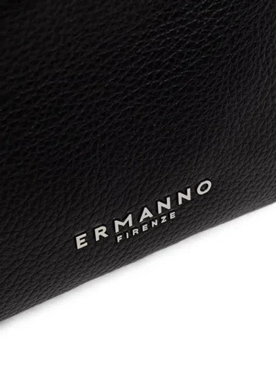 Ermanno Firenze Logo-plaque Pebbled-effect Backpack In Black
