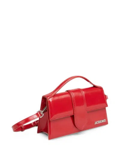 Jacquemus Medium Glossy Leather Shoulder Bag In Red