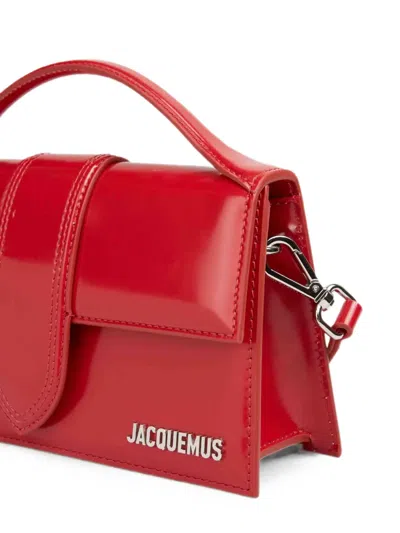 Jacquemus Medium Glossy Leather Shoulder Bag In Red