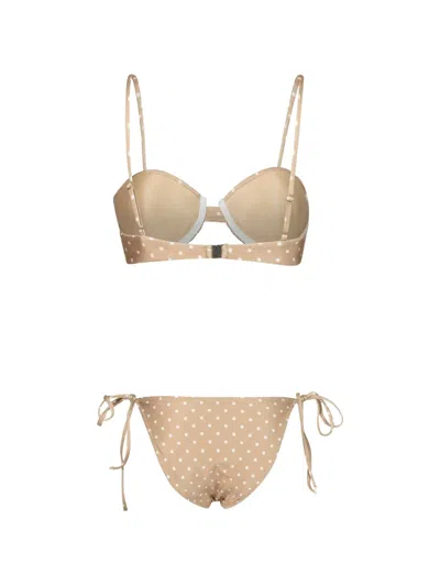 Paramidonna Daisy Polka-dot Bikini In Brown