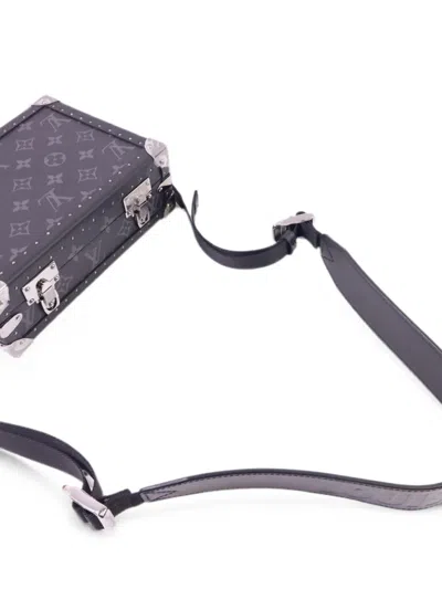 Pre-owned Louis Vuitton Box Monogram Eclipse Shoulder Bag In Black