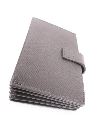 Pre-owned Celine Leather Card Case In Gray