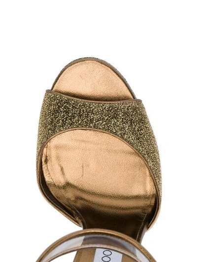 Shop Jimmy Choo Mayner 130 Lurex Sandals In Metallic