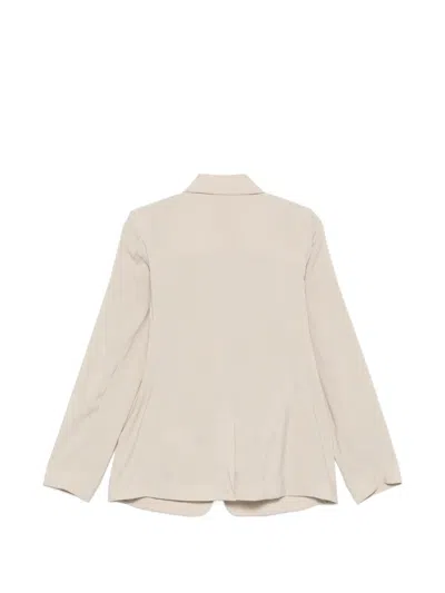 Dkny Flap-pocket Single-breasted Blazer In Neutral