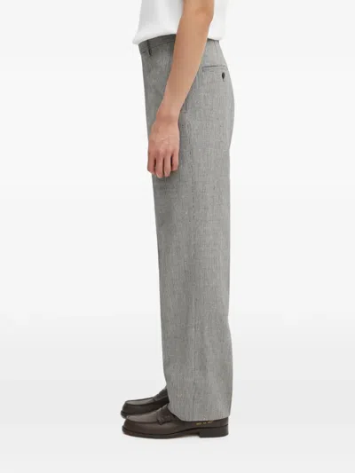Visvim Houndstooth-pattern Pressed-crease Trousers In Gray