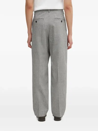 Visvim Houndstooth-pattern Pressed-crease Trousers In Gray