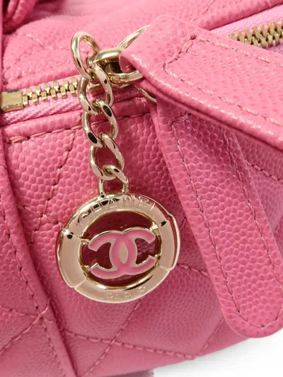 Pre-owned Chanel Cc Quilted Backpack In Pink