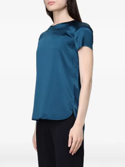 Max Mara Crew Neck T-shirt In Blue