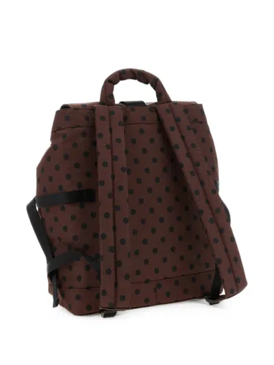 Ganni Brown Re-tech Printed Nylon Backpack In Brown