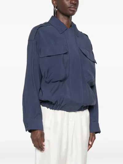 Vicolo Elasticated-hem Jacket In Blue