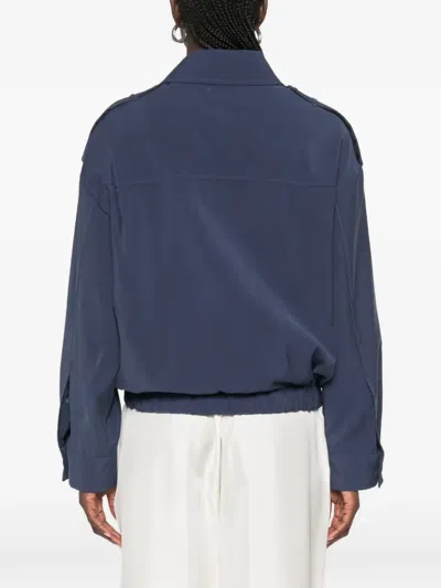Vicolo Elasticated-hem Jacket In Blue