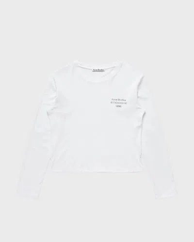Acne Studios Logo-printed Distressed Cotton And Hemp-blend T-shirt In White