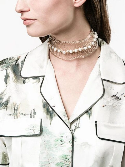 Shop Rosantica Big Bang Choker In Metallic