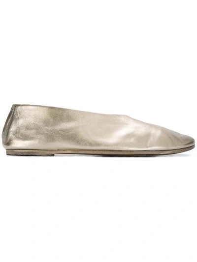Shop Marsèll Metallic Ballerina Shoes In Neutrals