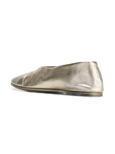 Shop Marsèll Metallic Ballerina Shoes In Neutrals